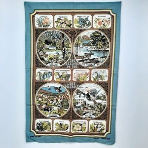 Vintage 1981 Vista The Seasons of Lake District Cotton Tea Towel 19.5"x31"
